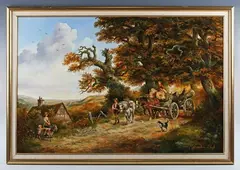 John Sinclair-Black, The log cart, oil on canvas