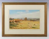 Berenger Benger, Sheep grazing in a Kentish landscape, 1901, watercolour
