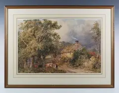 Cattle and drover before a cottage by James Price, watercolour, sold May 2026