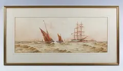 William Henry Pearson, On the Medway'; 'East Greenwich', a pair, watercolour