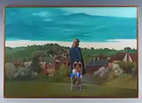 Paul Dufficey, Kersey with two figures, oil on canvas