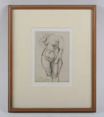 John Farleigh, Standing female nude, 1946, pencil