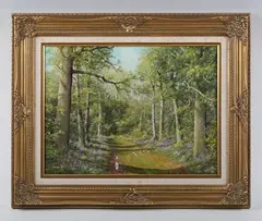 John Caesar-Smith, Bluebell Wood, oil on canvas