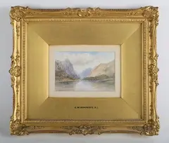 Fjord and estuary scenes, a set of three by Edmund Morison Wimperis, watercolour, sold Feb 2026