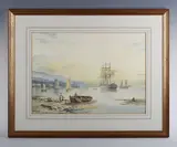 John Chapman, Sunset Anchorage'; 'Manchester, Piccadilly in Winter', two, watercolour
