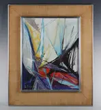 Bernard Follis, Abstract, oil on board