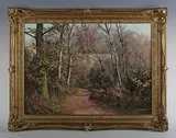 John Caesar-Smith, Autumn Walk'; 'Evening Ride', a pair, oil on canvas