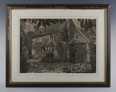 Peter Brown, Country cottage, charcoal