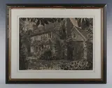 Peter Brown, Country cottage, charcoal