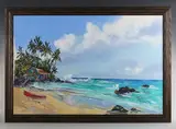 Beverly Fettig, Hawaiian shoreline, oil on canvas