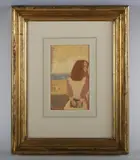 Alan Lambirth, Girl with Book, gouache
