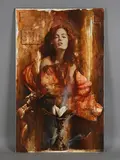 Yarek Godfrey, Eire’: study of a young woman with chalice and stone bust, oil on canvas
