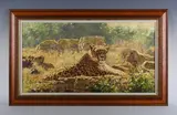 Tony Forrest, Leopard in the sun, oil on canvas