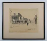 Walter Greaves, The Approach to Old Battersea Bridge'; The Adam & Eve Wine & Spirit Merchant, two, pen, ink and grey wash