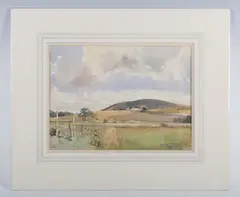 Ernest Savage, Amberley Mount, watercolour