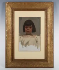 Haydn Reynolds Mackey, Francescina Manetta': portrait of a girl, oil on canvas-board