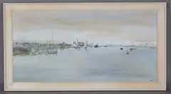 Anthony R. Cooke, View of Shoreham Harbour, Sussex, oil on canvas