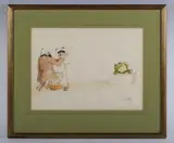 Graham Clark, Artist and model, watercolour