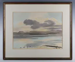 Roland Vivian Pitchforth, Loch scene, watercolour and bodycolour