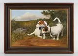 Richard Britton, Jack Russell Terriers, oil on board