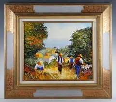 Harvesters by Vittore Gandini, acrylic on canvas, sold Nov 2025