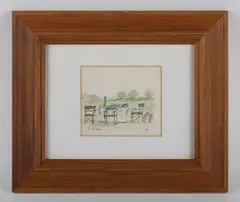 Hugh Casson, The Picnic', pen, ink and watercolour