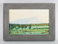 Andrzej Dzierzynski, Montagne Ste Victoire de la Borie (Eguilles), Provence, 2004, egg-tempera