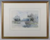 Charles Rowbotham, Arundel Castle': view of the castle from the river, watercolour