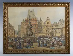 Samuel John Hodson, Haupt Markt, Treves' (Trier), 1886, watercolour