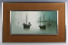 Gilbert Bria, Boats, oil on canvas