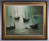 Gilbert Bria, Boats, oil on canvas