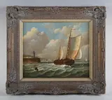Raymond Campbell, Outward Bound’: boat sailing out of harbour