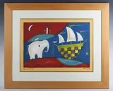 Adam Barsby, Love on Board'; 'Love on Track', a pair, gouache and mixed media