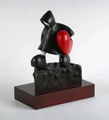 Mackenzie Thorpe, Life, resin sculpture on wood base