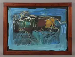 Pam Guhrs Carr, Wildebeest, oil on canvas