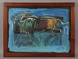 Pam Guhrs Carr, Wildebeest, oil on canvas