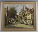 Pieter Cornelis Steenhouwer, Old Amsterdam, oil on canvas