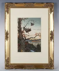 Otto Recknagel, Fallen snipe, 1900, watercolour