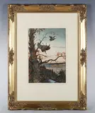 Otto Recknagel, Fallen snipe, 1900, watercolour