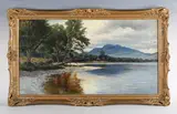 William Adam, Lake scene, 1886, oil on canvas