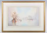 Wilfred Knox, Vessels on the Lagoon, Venice, watercolour and bodycolour