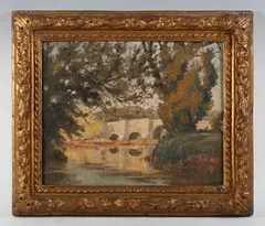 Leslie Charles Boyce, Stopham Bridge, Sussex; The White Hart on the Arun at Stopham, Sussex, two, oil on canvas
