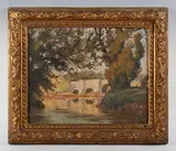 Leslie Charles Boyce, Stopham Bridge, Sussex; The White Hart on the Arun at Stopham, Sussex, two, oil on canvas