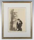 Thomas Roland Rathmell, Women, monochrome watercolour
