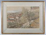 Gerald Ososki, Maderno, Lake Garda, watercolour and bodycolour over pencil