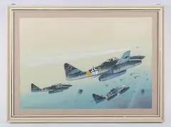 Brian Knight, The Last Chance: Messerschmitt ME 262’s, watercolour