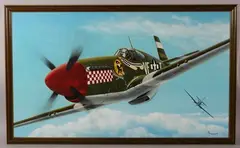 Keith Aspinall, Major Don Gentile’s North American P-51B Mustang ‘Shangri La, oil on board