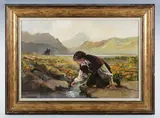 John Heseltine, A Highland stream, oil on board