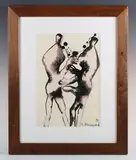 Vyacheslav Sawich Mikhailov, Figures, pen, ink and watercolour