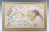 Irene Welburn, Dove in a cherry tree, oil on board